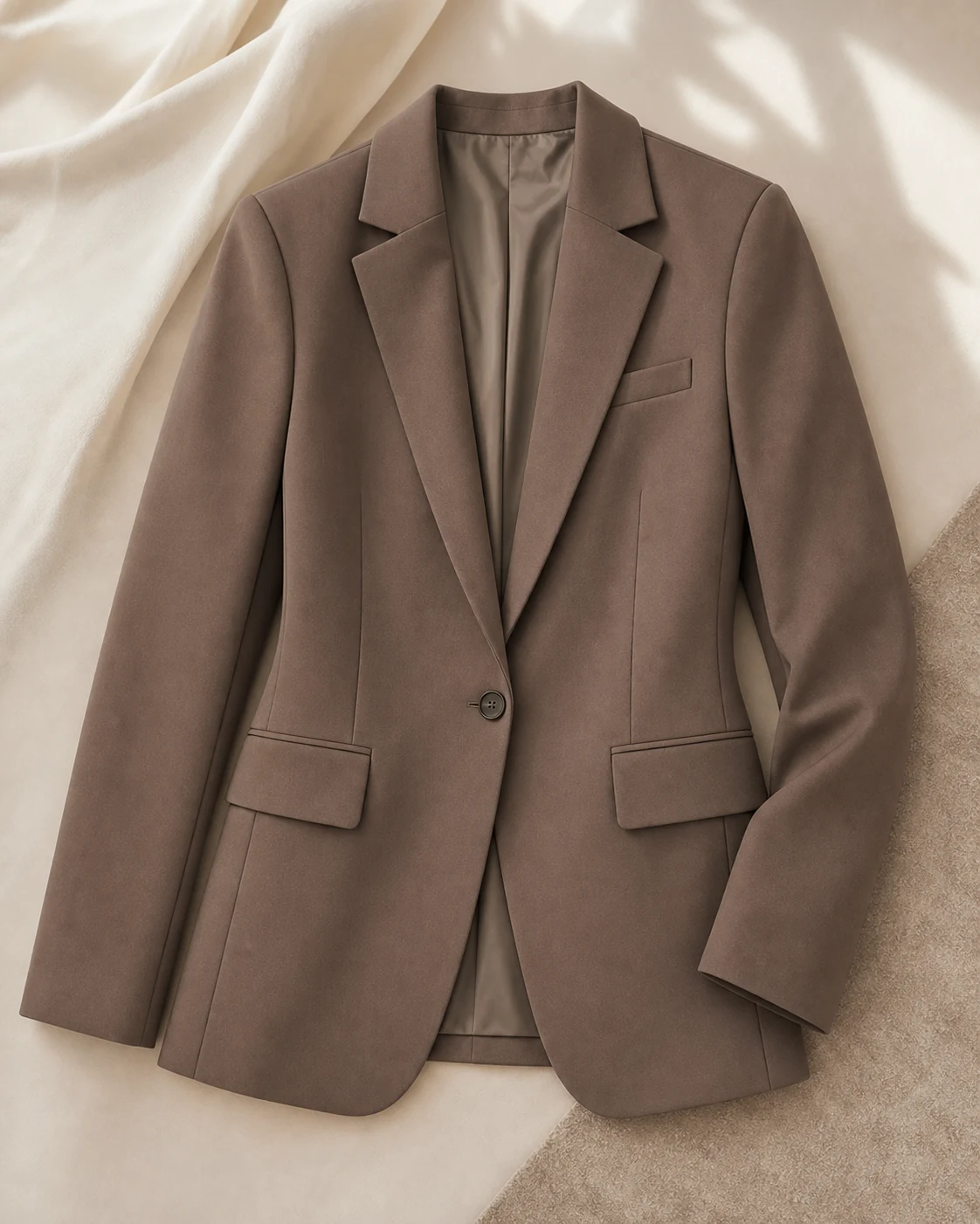 Blazer cacao suave para una base elegante